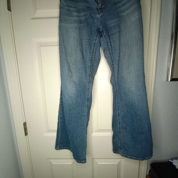 Tommy Hilfiger 14R Full Length Blue Denim Zipper Pockets Women's Jeans - Picture 1 of 11